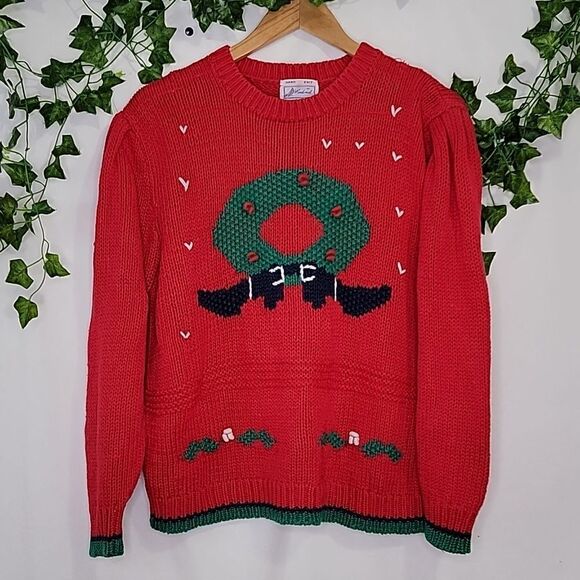 Windcrest. Vintage. Christmas Sweater. Hand knitted. Size Large. EUC - Picture 1 of 6